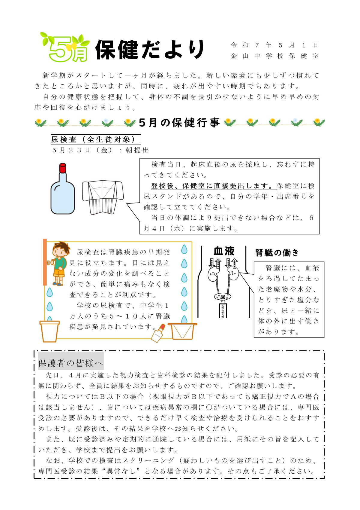 保健だより　５月